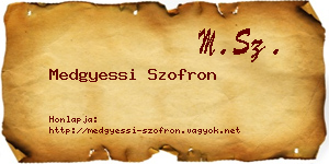 Medgyessi Szofron névjegykártya